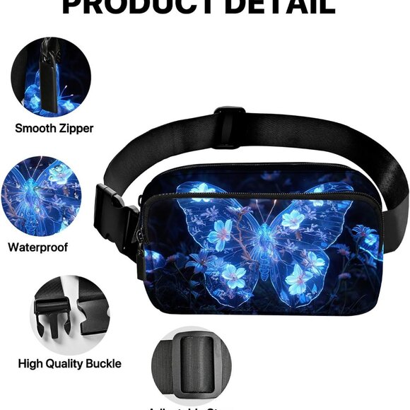 Versatile Women's Butterfly Fanny Pack - Adjustable Strap and Fashionable Design - Picture 5 of 6